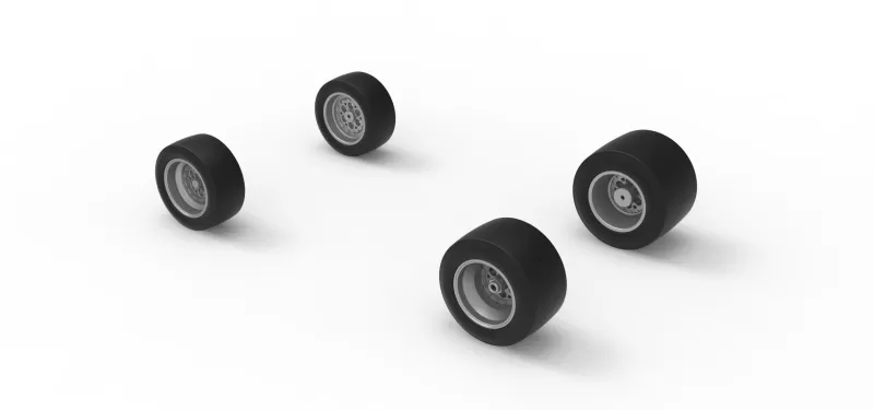 Wheel Set of Pavement Silver Crown Car Version 2 Scale 1:25 - Model preview 7