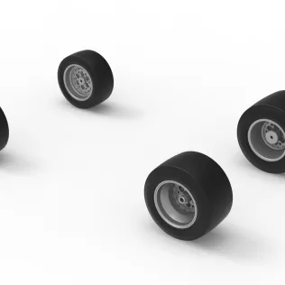 Wheel Set of Pavement Silver Crown Car Version 2 Scale 1:25 - Model thumbnail 7