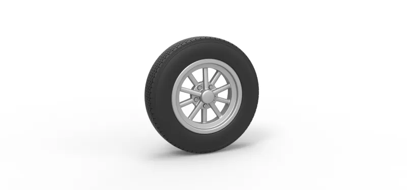 Front wheel of old school dragster Version 6 Scale 1:25 - Model preview 1