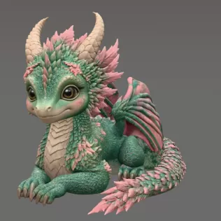 Blossom Guardian Dragon STL File for 3D Print - Model thumbnail 4