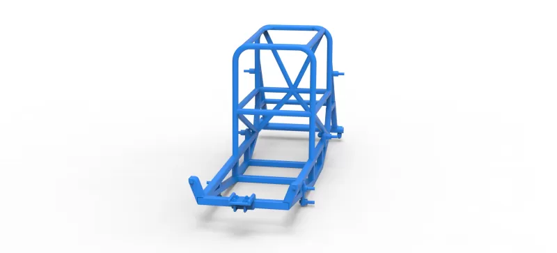 Frame of Vintage Supermodified stock car Version 4 Scale 1:25 - Model preview 4
