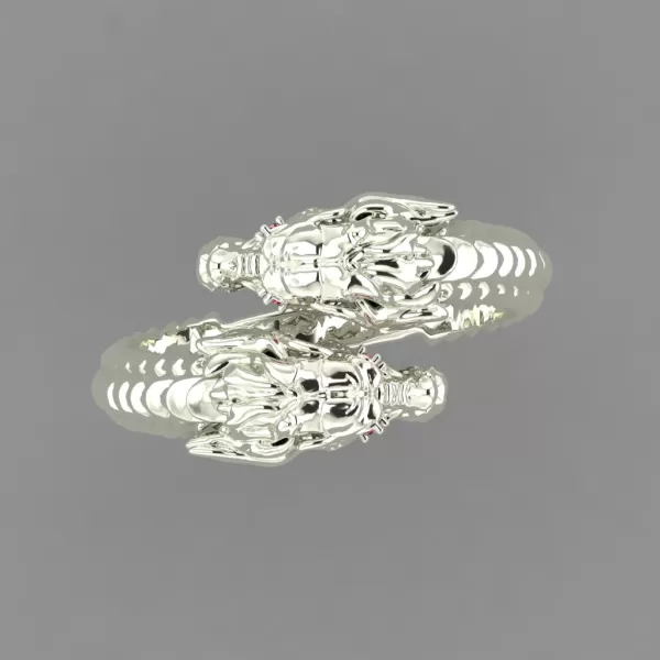 double dragon head ring - Model preview 4