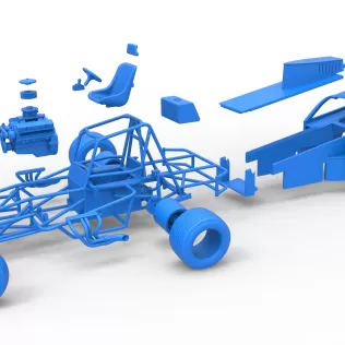 Vintage Dirt Modified stock car Version 2 while turning 1:25 - Model thumbnail 28