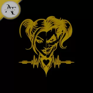 Joker and Harley Quinn - Silhouette - 2D Wall Art Decor