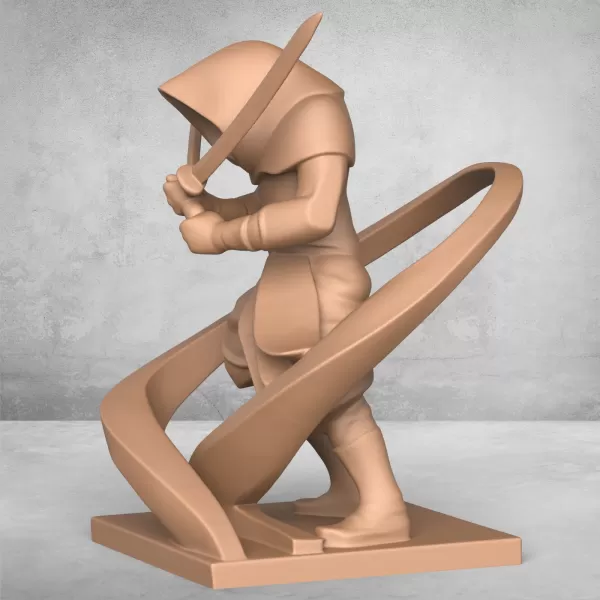 Ninja Warrior Statue - Model preview 3