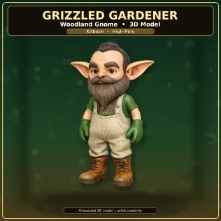 Woodland Gnome Character Collection – High-Poly Kitbash 3D Model - Model thumbnail 10