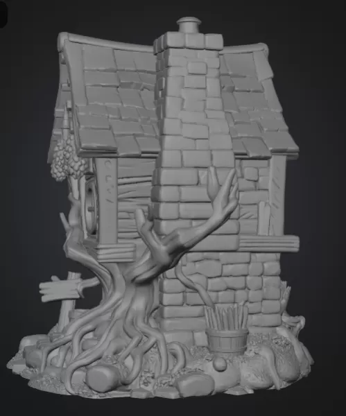 Enchanted Vineyard Cottage STL File for 3D Print - Model preview 8