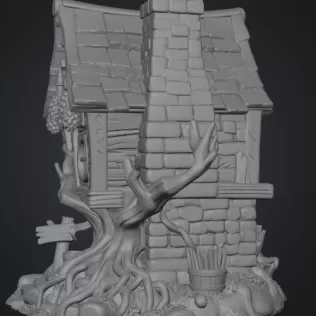 Enchanted Vineyard Cottage STL File for 3D Print - Model thumbnail 8