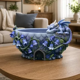 Baby Dragon Flower Bowl STL File for 3D Print - Model thumbnail 4