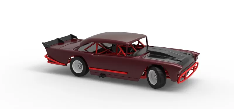 Vintage Dirt Modified stock car V9 while turning Scale 1:25 - Model preview 24