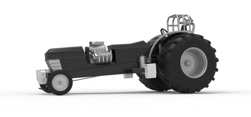 Vintage Pulling tractor Version 3 Scale 1:25 - Model preview 2