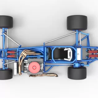 Supermodified front engine race car Base Version 4 Scale 1:25 - Model thumbnail 11