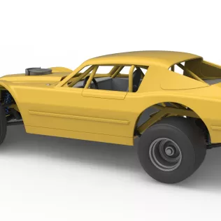 Vintage Dirt late model Race car V2 while turning Scale 1:25 - Model thumbnail 12