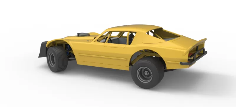 Vintage Dirt late model Race car V2 while turning Scale 1:25 - Model preview 12