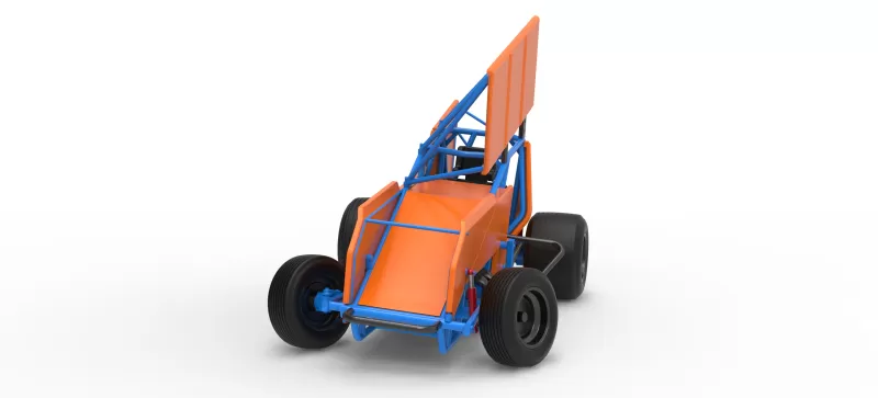 Winged Sprint car Version 2 while turning Scale 1:25 - Model preview 5