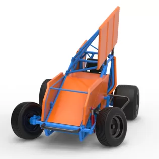 Winged Sprint car Version 2 while turning Scale 1:25 - Model thumbnail 5