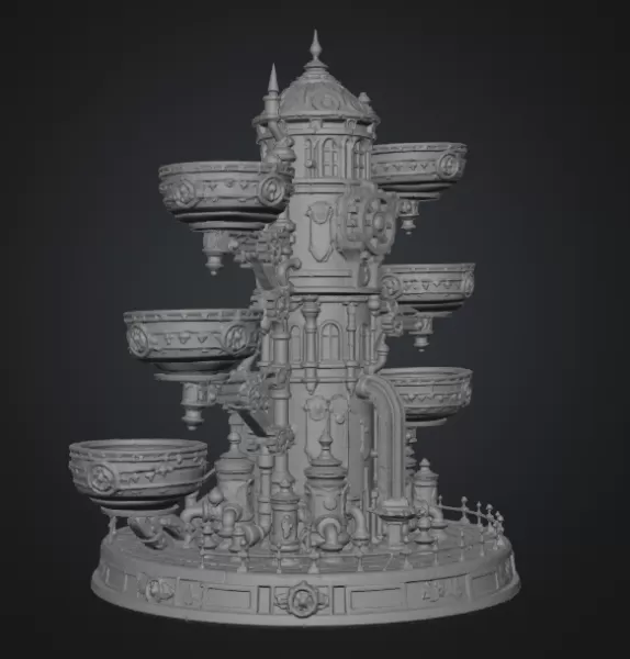 Steampunk Key & Jewelry Organizer STL File for 3D Print - Model preview 14
