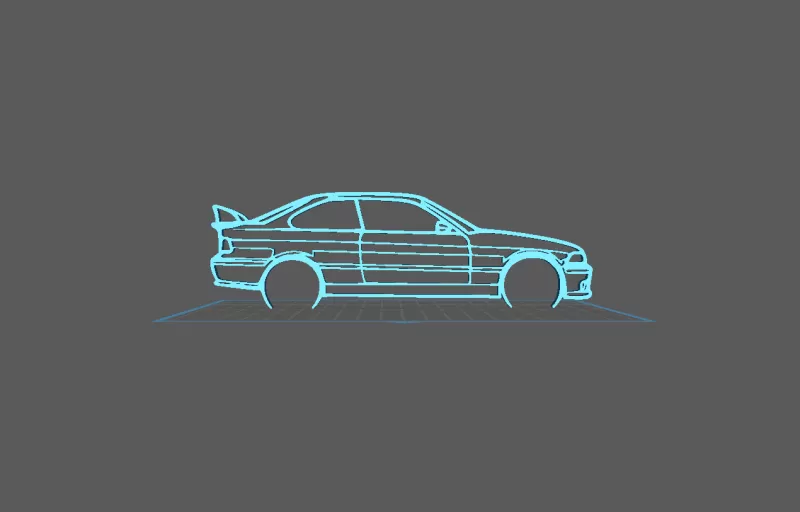 BMW - M3 E36 Wall Art - Model preview 2