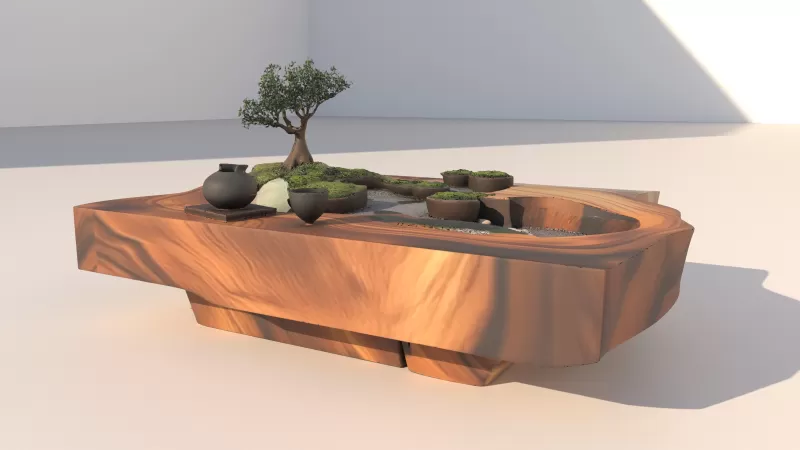Zen_Coffee Table (For Interior 3D Model) - Model preview 2
