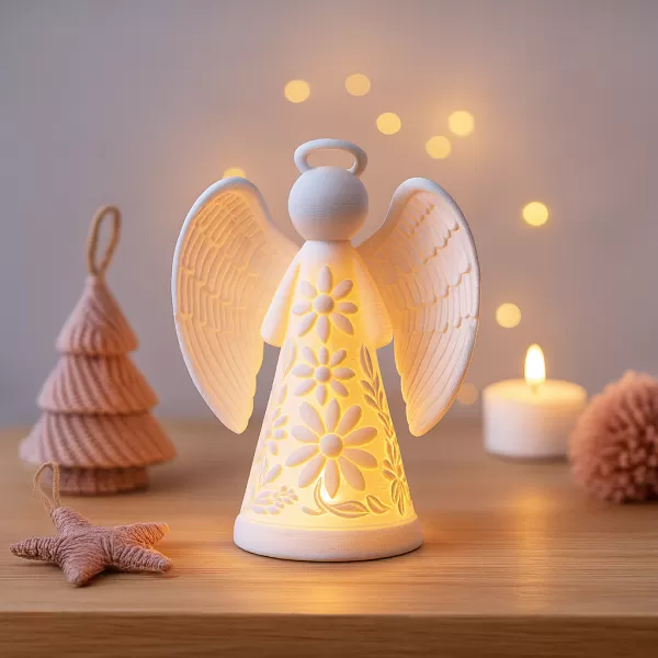 Christmas Angel Candle Holder | Glowing Holiday Decoration - Model preview 6