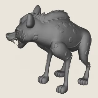 Hyena Print Ready 3D Model - Model thumbnail 4