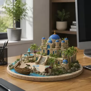 Azure Oasis Palace STL File for 3D Print