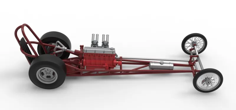 Vintage Front engine dragster Base Version 6 Scale 1:25 - Model preview 23