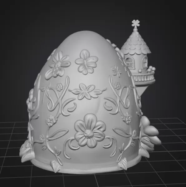 Fantasy Egg Fairy House STL File 3D Printable - Model preview 10