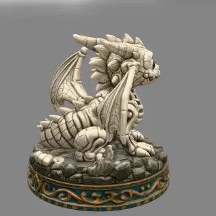 Baby Skeleton Dragon STL File for 3D Print - Model thumbnail 6