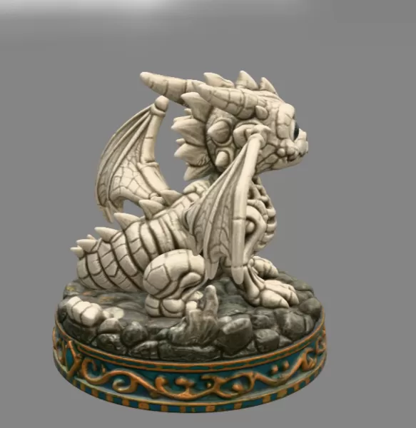 Baby Skeleton Dragon STL File for 3D Print - Model preview 6