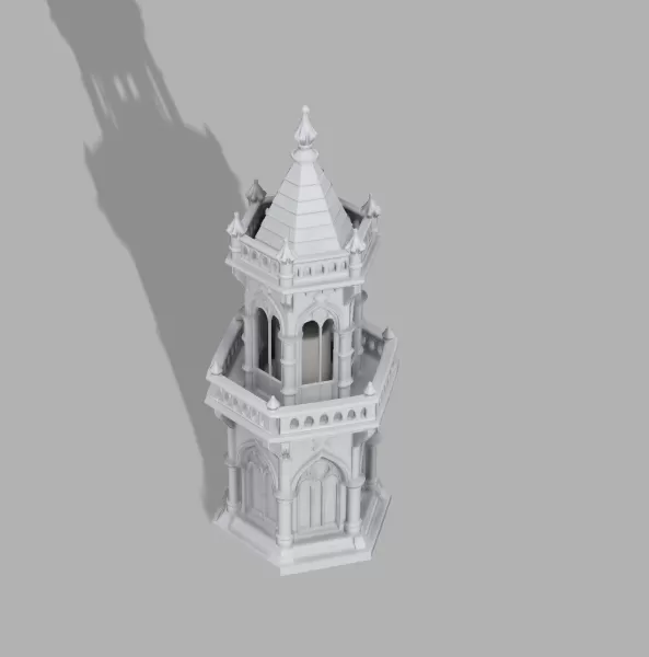 Complete Gothic Castle Set - 4 Towers + Dragon - Model preview 17