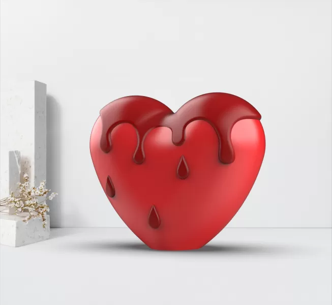 3D Melted Heart Decor, Dripping Love - Heartbreak, Surprise - Model preview 5