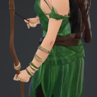 Amazone mit bogen in einem kleid - Model thumbnail 2