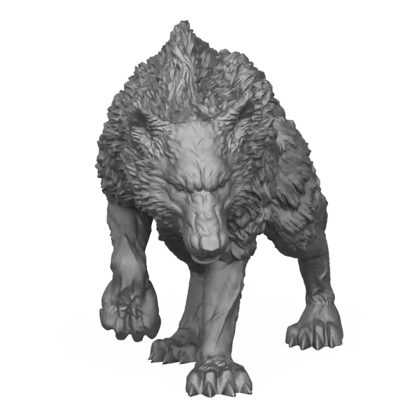 Wild Dire Wolf 3D Print Model - Model preview 2