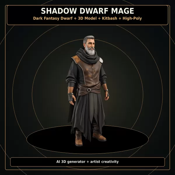 Dwarf Heroes Fantasy Warrior Kitbash Pack – High-Poly 10 Char - Model preview 8