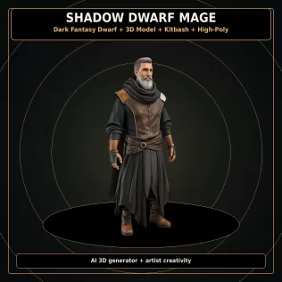 Dwarf Heroes Fantasy Warrior Kitbash Pack – High-Poly 10 Char - Model thumbnail 8