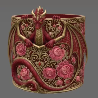 Ruby Rose Dragon Planter STL File for 3D Print - Model thumbnail 6