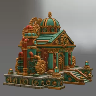 Grand Steampunk Gearworks Castle STL File for 3D Print - Model thumbnail 9