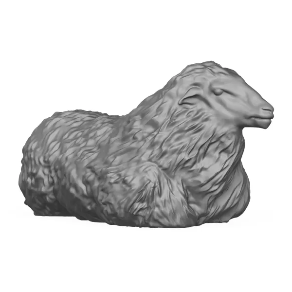 Sitting Sheep 3D Print Model - Model preview 4