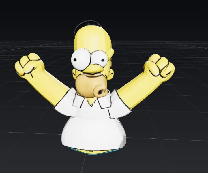 🍩 ¡D’oh! Homer Simpson – Figura Fan Art 3D para impresión - Model preview 4