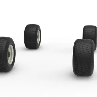 Wheel Set of Vintage Semi-Late Model Stock Car Scale 1:25 - Model thumbnail 3