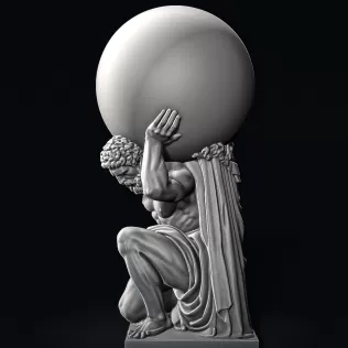 Hercules Statue Holding the Globe #RoZ - Model thumbnail 4