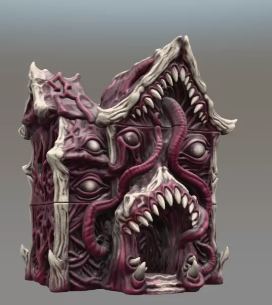 Lovecraftian Monster Building STL File for 3D Printing - Model preview 7