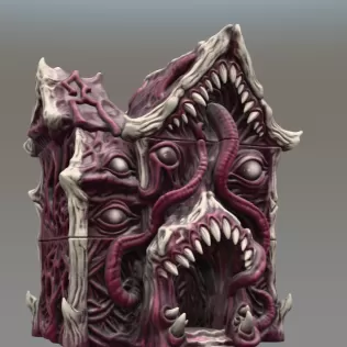 Lovecraftian Monster Building STL File for 3D Printing - Model thumbnail 7