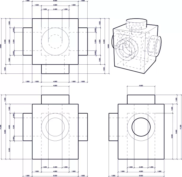 LEGO Brick 1X1 with Knobs on 3 Sides - Model preview 4
