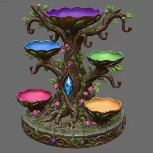 Enchanted Jewelry Tree Display STL File for 3D Print - Model thumbnail 8