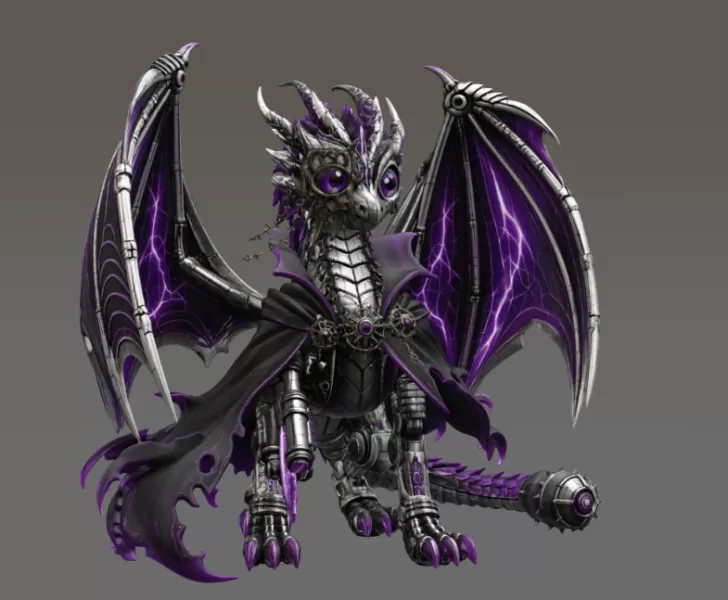 Shadow Mecha Dragon STL File for 3D Print - Model preview 10