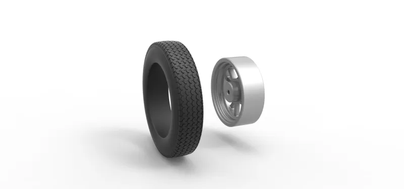 Front wheel of old school dragster Version 6 Scale 1:25 - Model preview 10