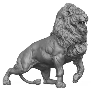 3D Printable Wild Giant Lion