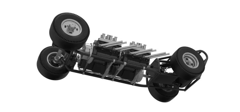 Vintage AWD Dragster Base Version 2 Scale 1:25 - Model preview 3